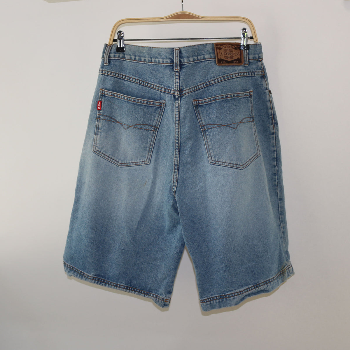 Vintage light blue denim shorts for men