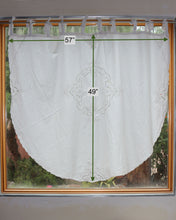 Load image into Gallery viewer, Window Panel- Repurposed from Vintage tablecloth
