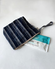 Load image into Gallery viewer, Vintage Japanese Kasuri Ikat Stripe Zip Pouch
