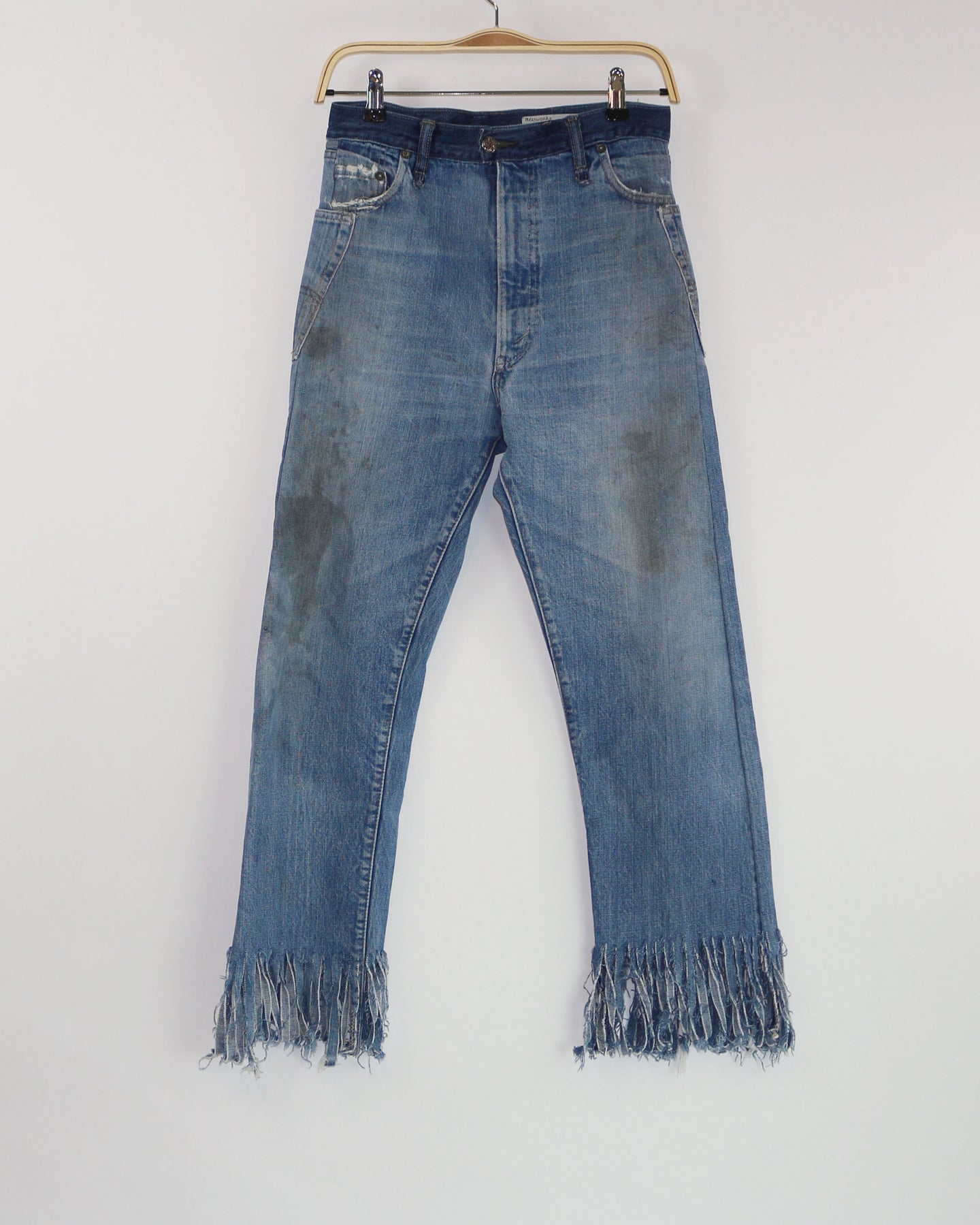 Reworked Fringe-hem Women's Jeans, Size 26/27