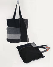 Load image into Gallery viewer, Patchworked Black/Grey Mix T-shirts Tote Bags
