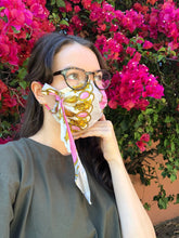 Load image into Gallery viewer, Vintage Designer Silk Scarf Bow Mask 🎀😷
