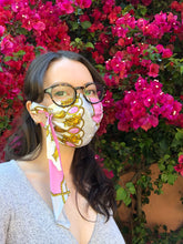 Load image into Gallery viewer, Vintage Designer Silk Scarf Bow Mask 🎀😷
