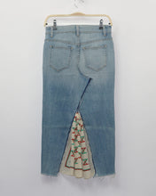 Load image into Gallery viewer, Jean Pencil Skirt with scarf inserted!_Waist 25&quot;/XS
