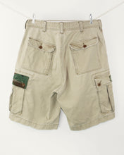 Load image into Gallery viewer, Up-cycled Cargo shorts with Camo Flap_Waist 34&quot;
