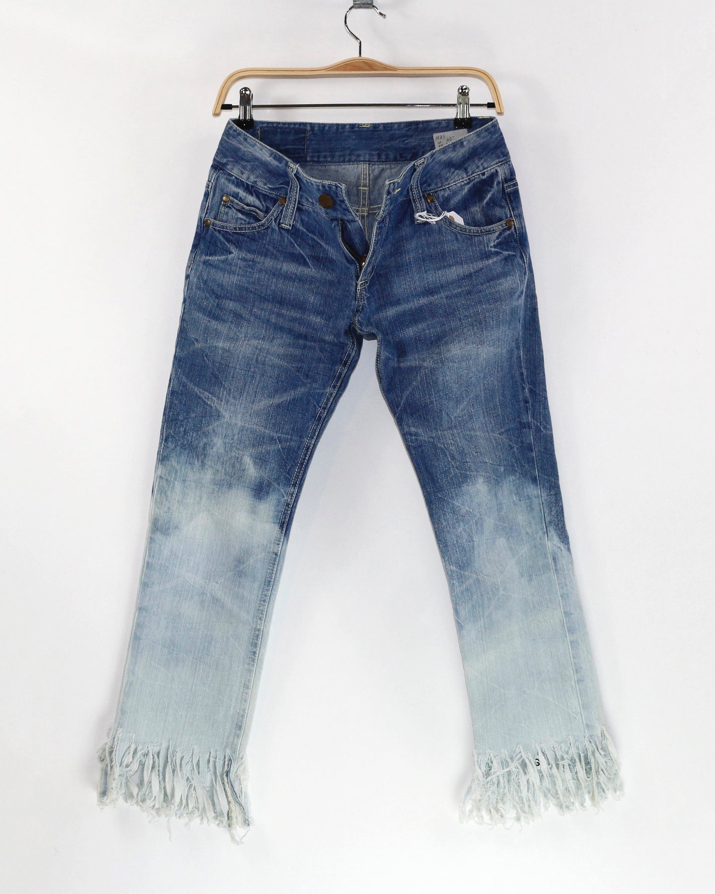 Reworked Fringe-hem Women's Jeans, Size 25/26