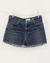 Load image into Gallery viewer, Denim Cutoff Miniskirt with Yin &amp; Yang patch, Size 30
