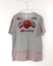 Load image into Gallery viewer, Mens &quot;Wrestling Lion&quot; Hand stitched Collage Tee-M
