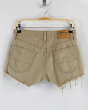 Load image into Gallery viewer, Topanga Side Frayed Cutoff Khaki Denim Shorts
